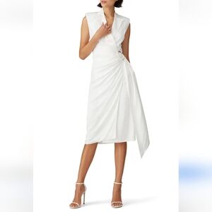 Jay Godfrey Gino White Midi Wrap Dress Size 6